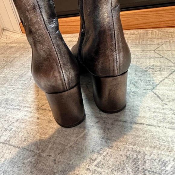 Henry Beguelin Leather Boots Black Silver Cap Toe 39 - Picture 11 of 12